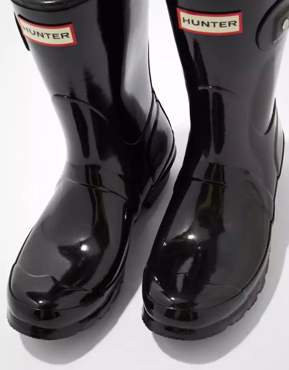 Bottes American Eagle Hunter Original Corta Gloss Rain Noir Femme | NNY-25056882